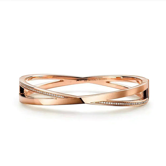 [Lume Jewelry]NARROW HINGED BANGLEIN WITH DIAMONDS SMALL