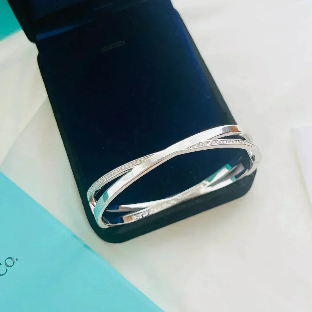 [Lume Jewelry]NARROW HINGED BANGLEIN WITH DIAMONDS SMALL