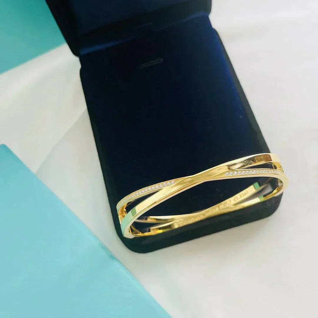 [Lume Jewelry]NARROW HINGED BANGLEIN WITH DIAMONDS SMALL