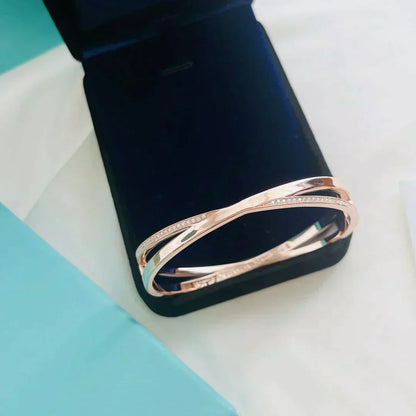 [Lume Jewelry]NARROW HINGED BANGLEIN WITH DIAMONDS SMALL