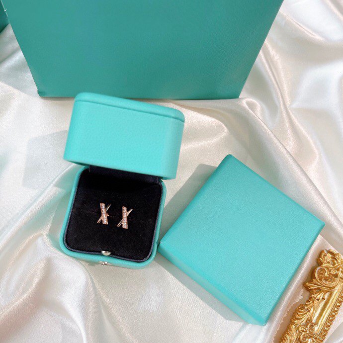 [Lume Jewelry]X EARRINGS ROSE GOLD DIAMONDS