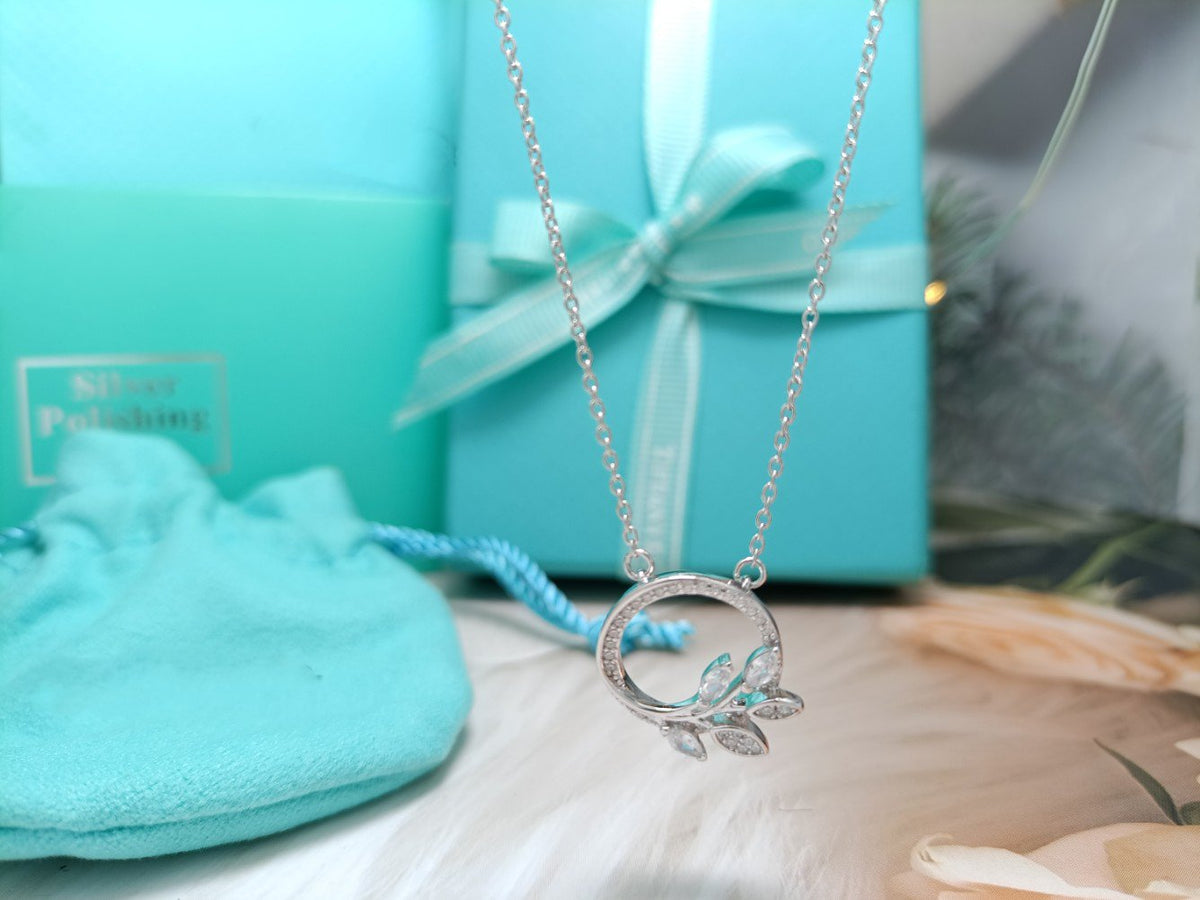 [Lume Jewelry]DIAMOND VINE CIRCLE PENDANT PLATINUM NECKLACE