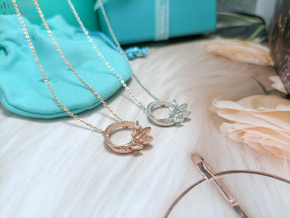[Lume Jewelry]DIAMOND VINE CIRCLE PENDANT PLATINUM NECKLACE