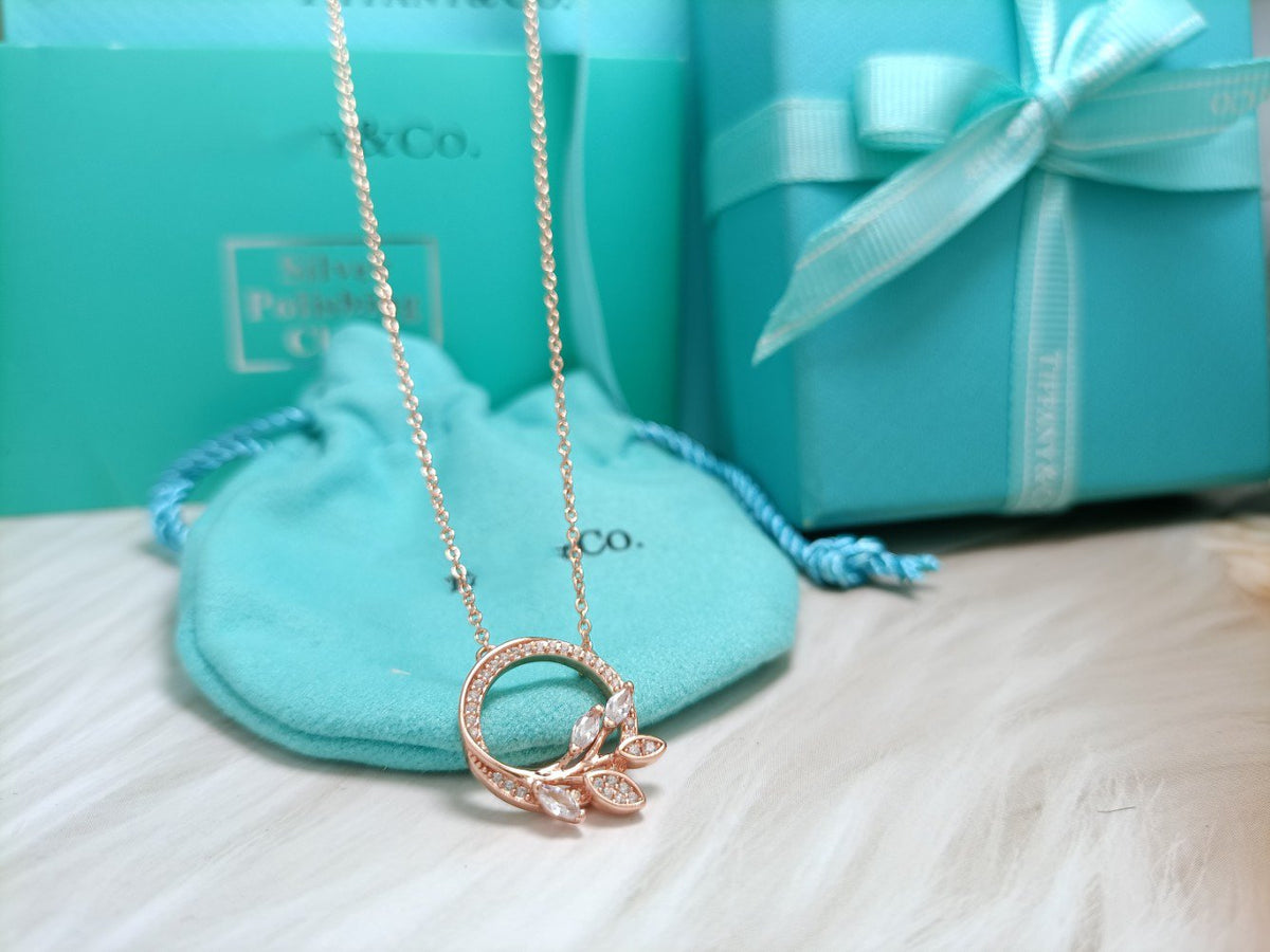 [Lume Jewelry]DIAMOND VINE CIRCLE PENDANT PLATINUM NECKLACE