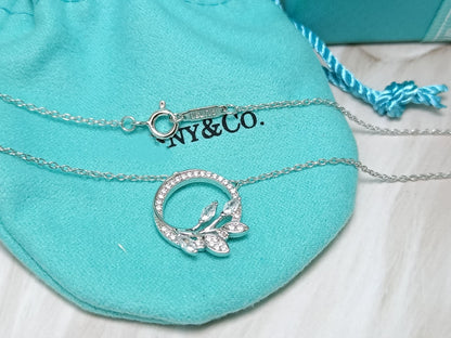 [Lume Jewelry]DIAMOND VINE CIRCLE PENDANT PLATINUM NECKLACE