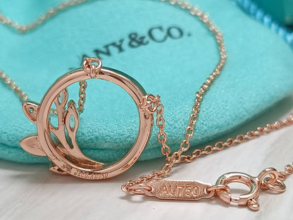 [Lume Jewelry]DIAMOND VINE CIRCLE PENDANT PLATINUM NECKLACE
