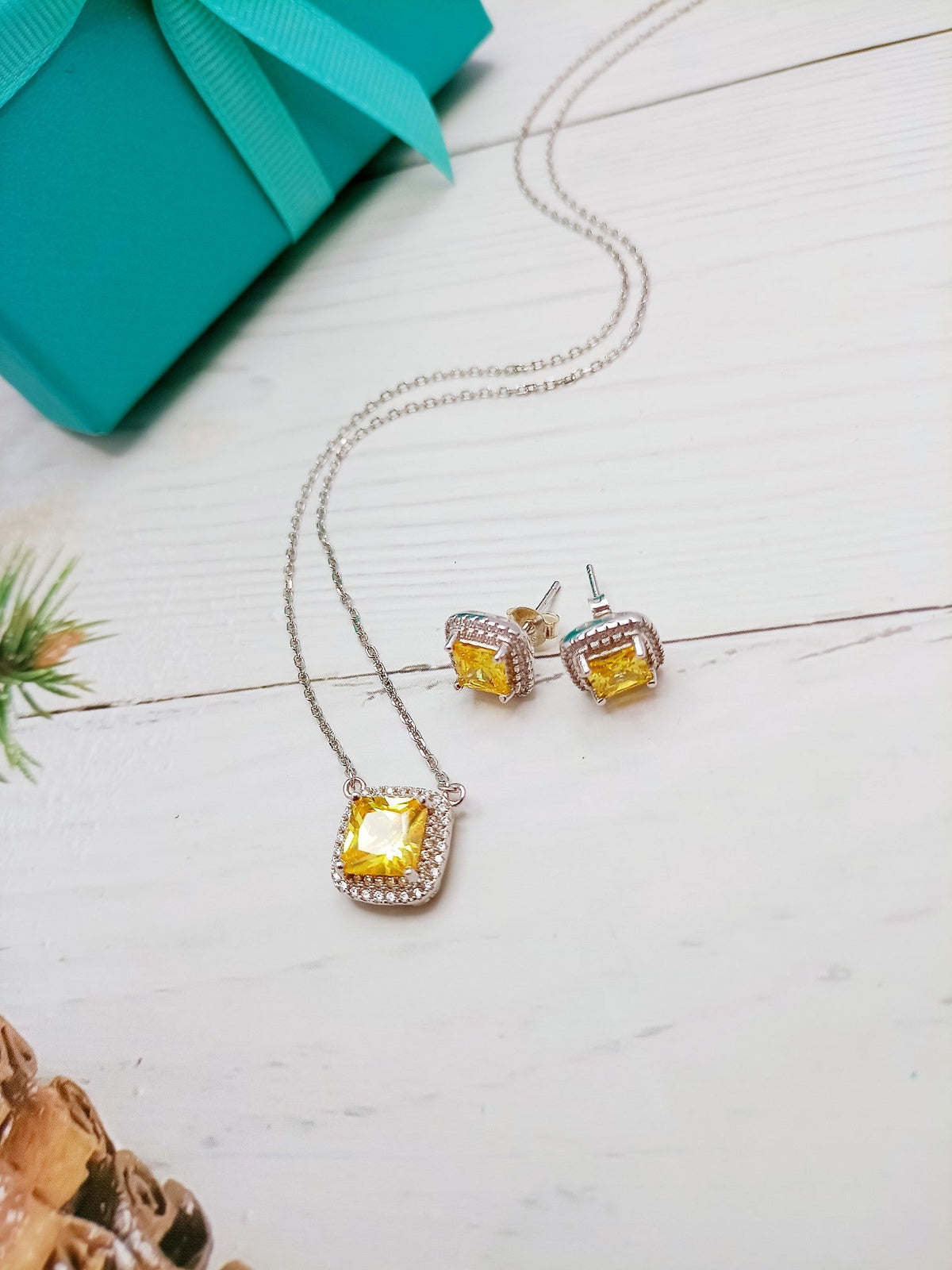 [Lume Jewelry]SPARKLERS CITRINE GEMSTONE PENDANT NECKLACE STERLING SILVER