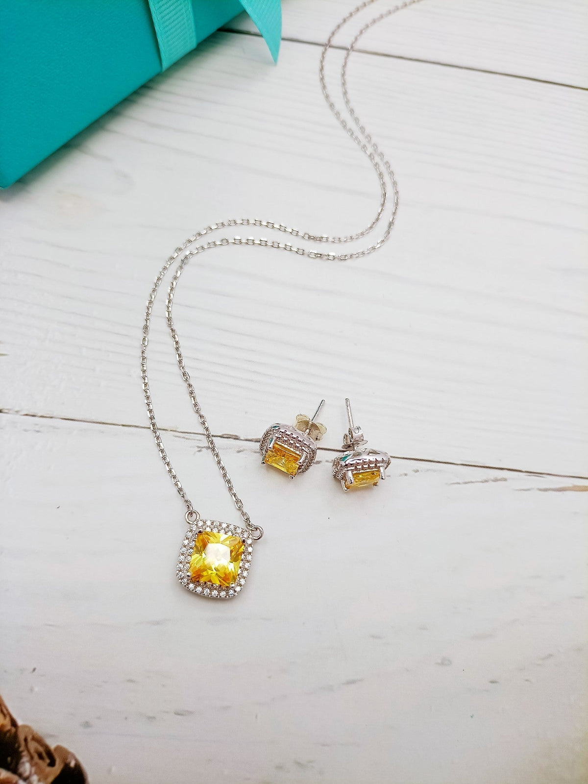 [Lume Jewelry]SPARKLERS CITRINE GEMSTONE PENDANT NECKLACE STERLING SILVER