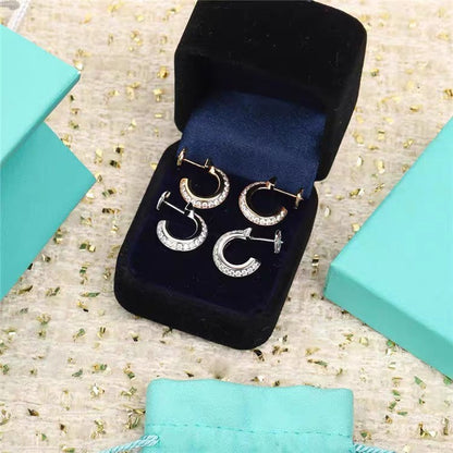 [Lume Jewelry]HOOP EARRINGS IN ROSE GOLD WITH DIAMONDS