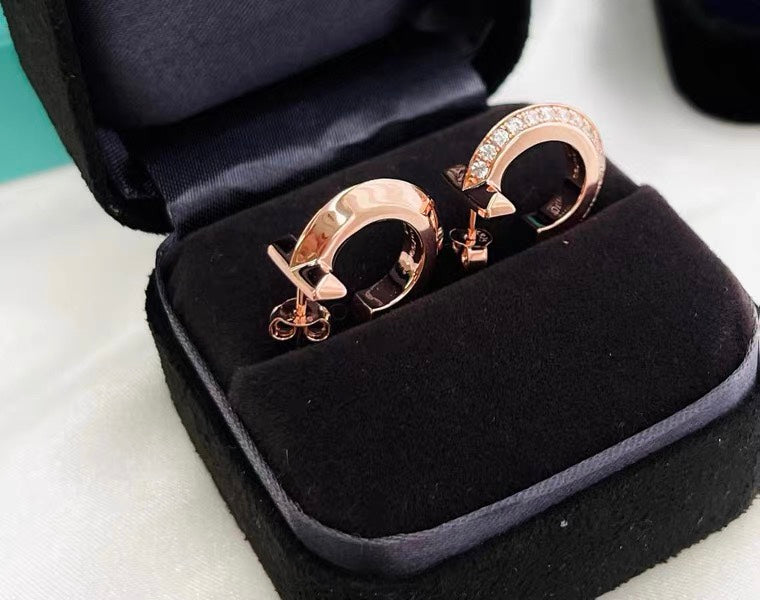 [Lume Jewelry]HOOP EARRINGS IN ROSE GOLD WITH DIAMONDS