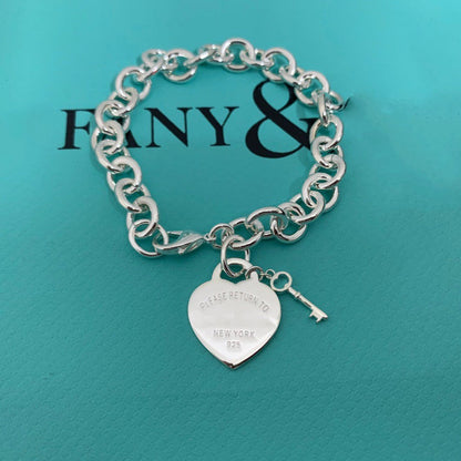 [Lume Jewelry]KEY HEART CARD CHUNKY INTERLOCKING BRACELET LENGTH
