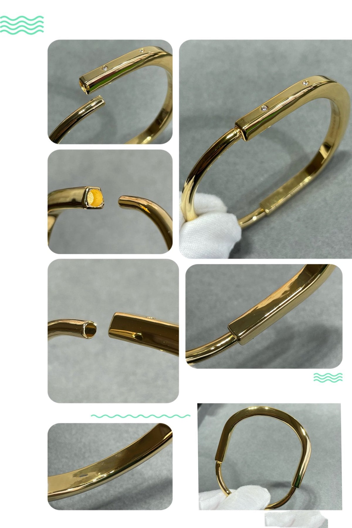 [Lume Jewelry]LOCK BRACELET 8 DIAMOND