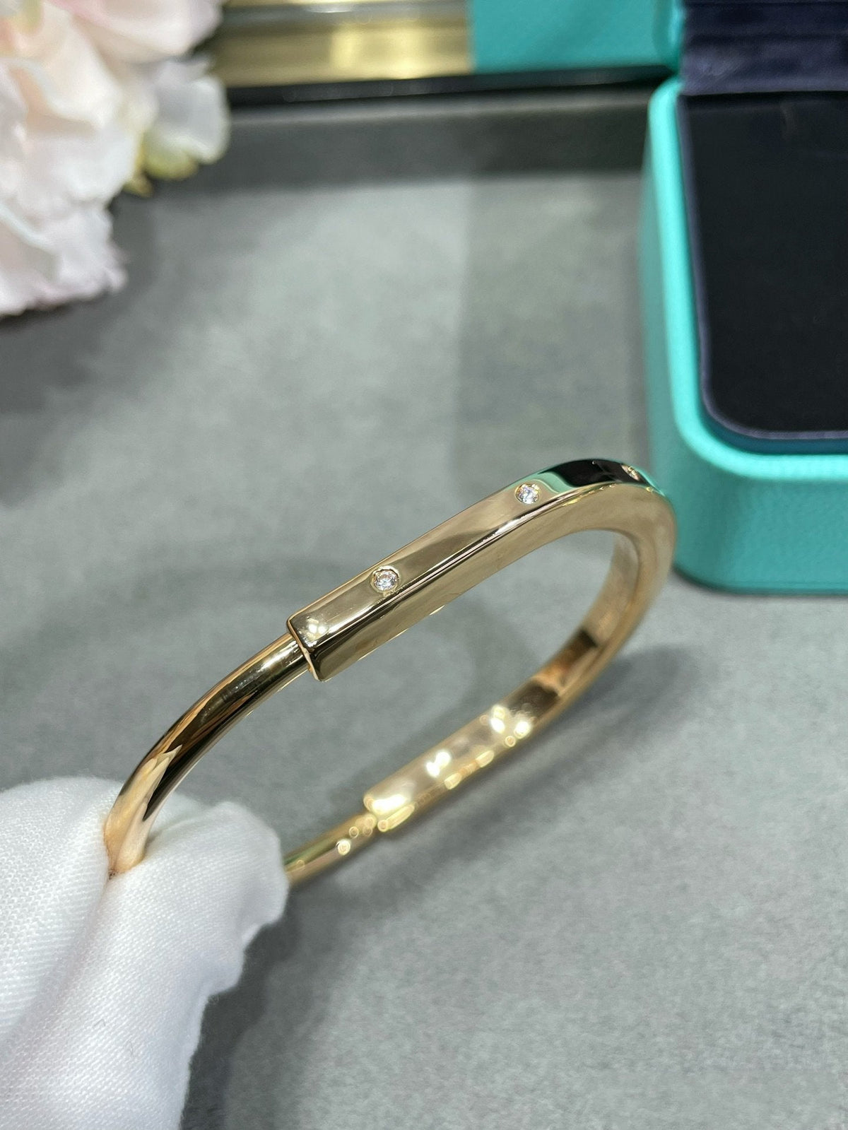 [Lume Jewelry]LOCK BRACELET 8 DIAMOND
