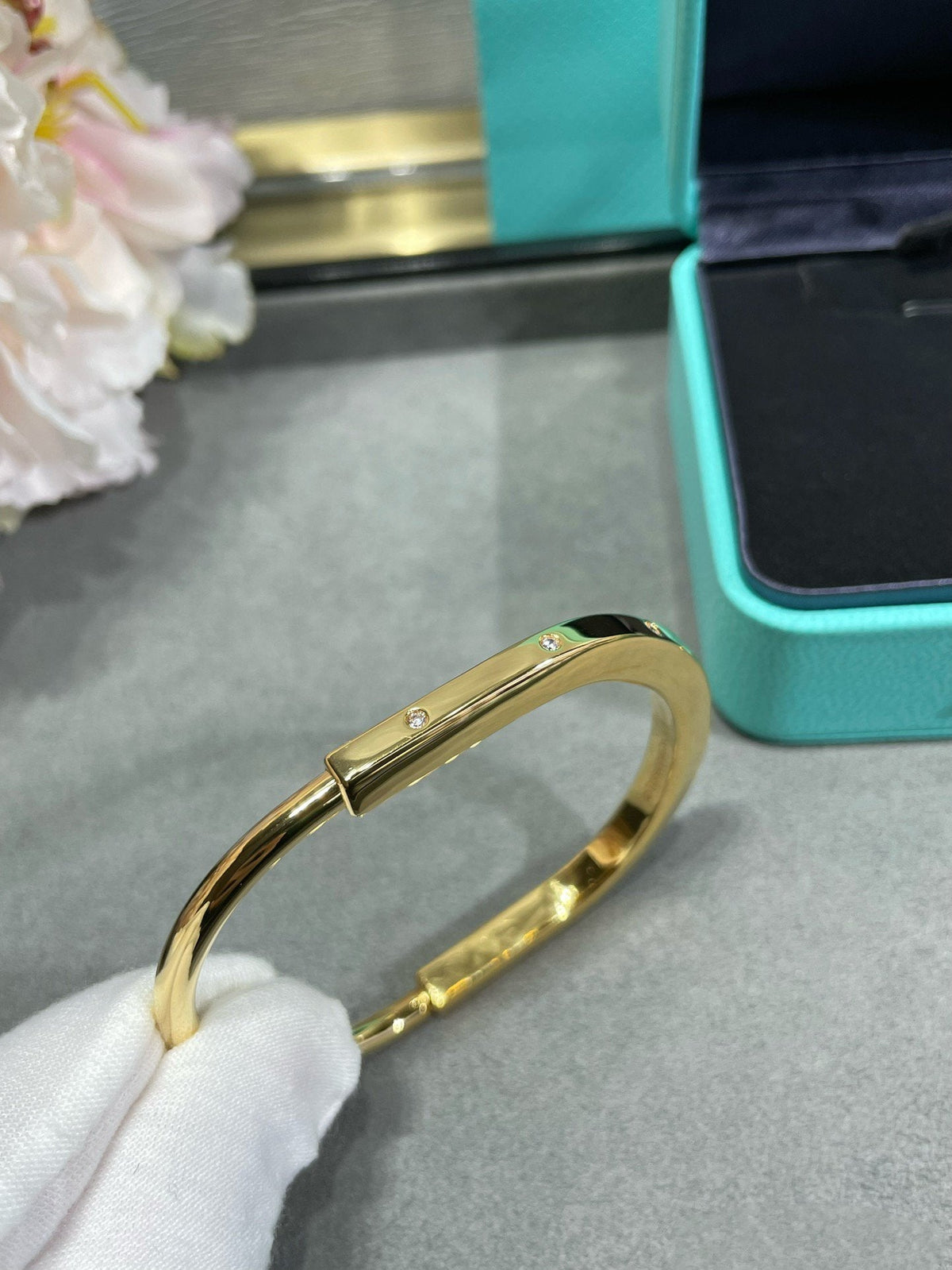 [Lume Jewelry]LOCK BRACELET 8 DIAMOND