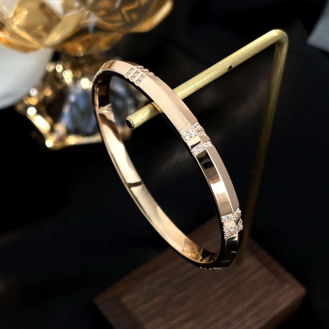 [Lume Jewelry]ATLAS BRACELET 6MM DIAMOND PINK GOLD