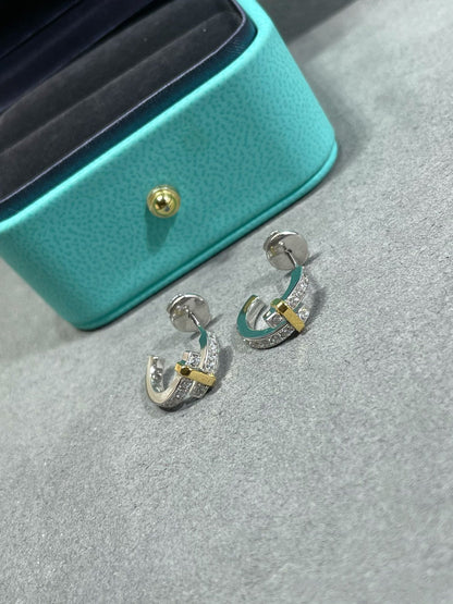 [Lume Jewelry]EDGE DIAMOND PINK GOLD EARRINGS