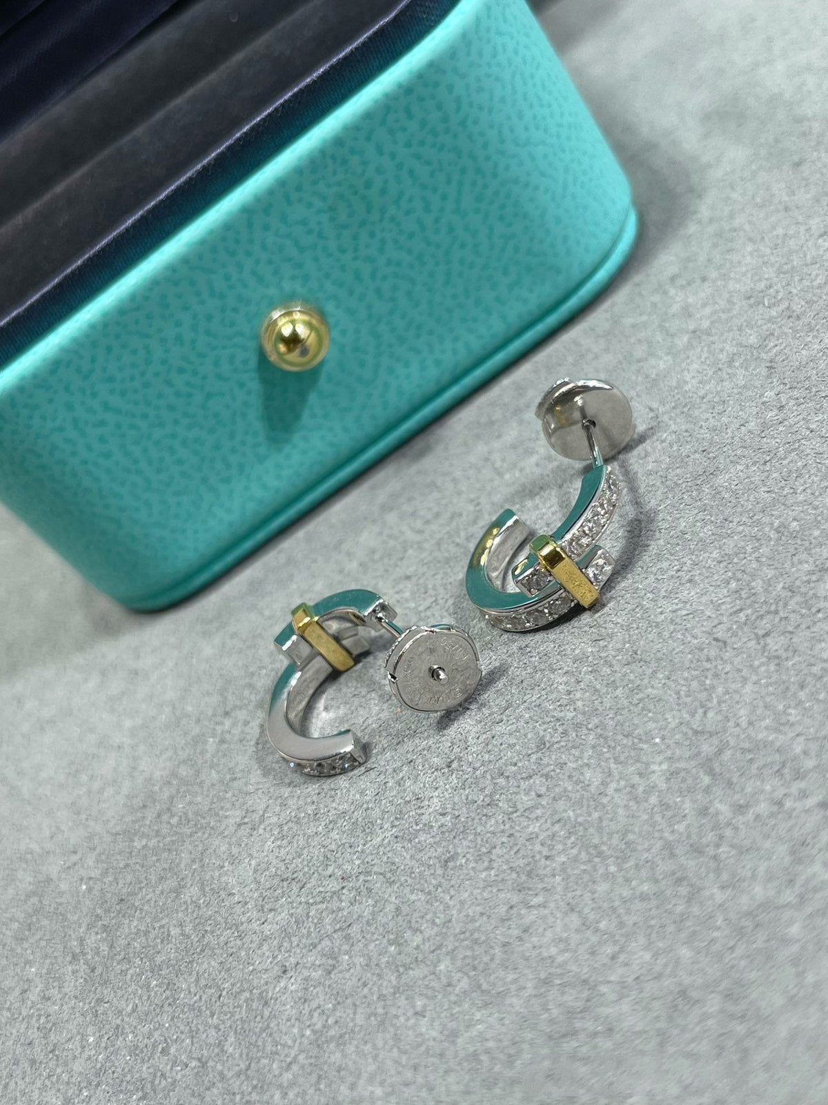 [Lume Jewelry]EDGE DIAMOND PINK GOLD EARRINGS