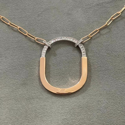 [Lume Jewelry]LOCK DIAMOND NECKLACE