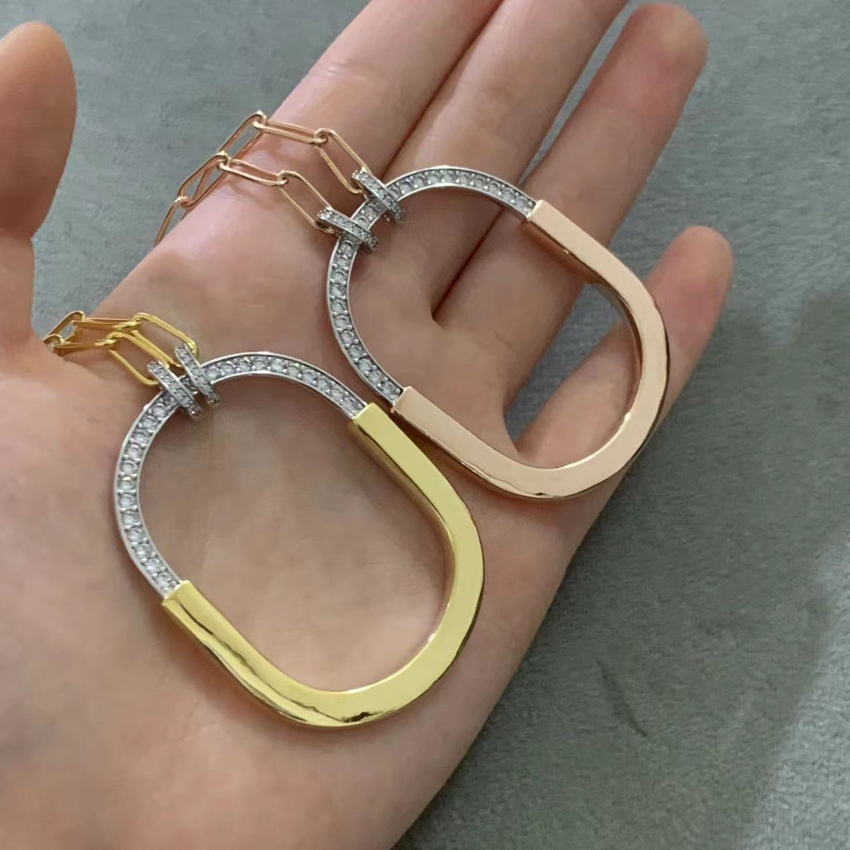 [Lume Jewelry]LOCK DIAMOND NECKLACE