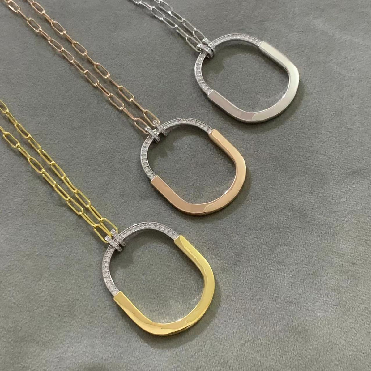 [Lume Jewelry]LOCK DIAMOND NECKLACE