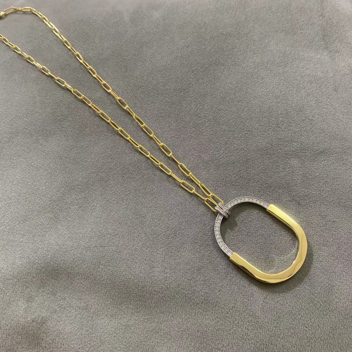 [Lume Jewelry]LOCK DIAMOND NECKLACE