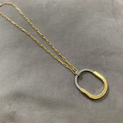 [Lume Jewelry]LOCK DIAMOND NECKLACE