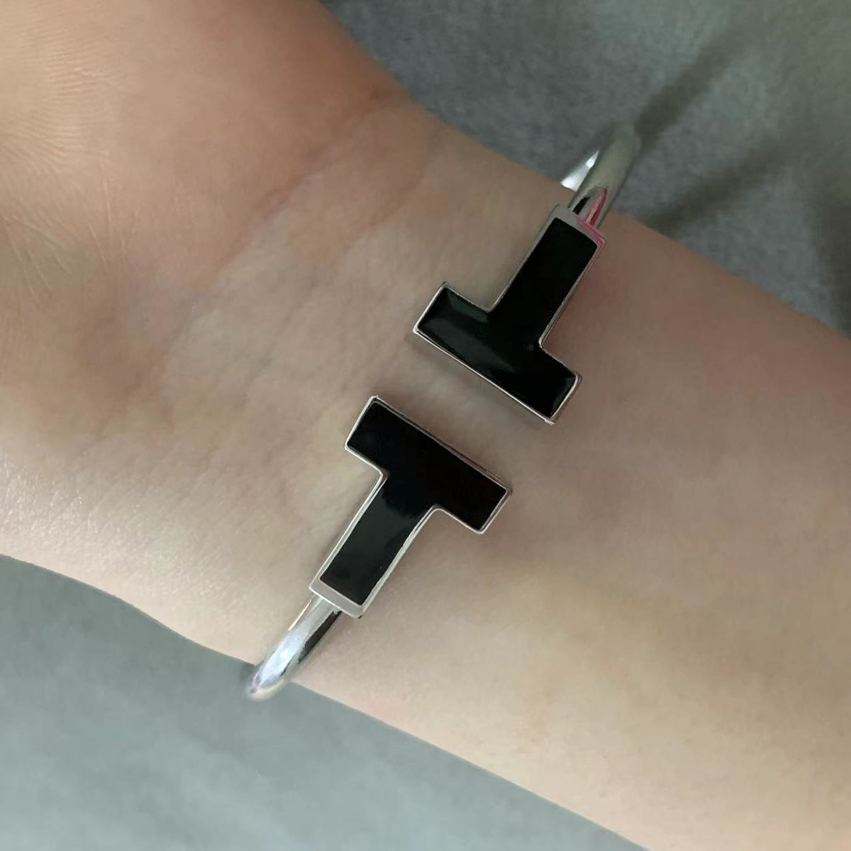 [Lume Jewelry]T WIDE ONYX OPEN BRACELET