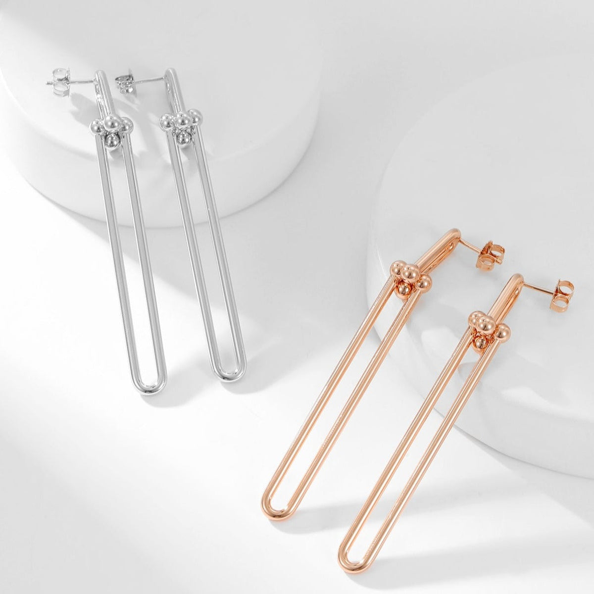 [Lume Jewelry]HARDWEAR LONG DROP EARRINGS