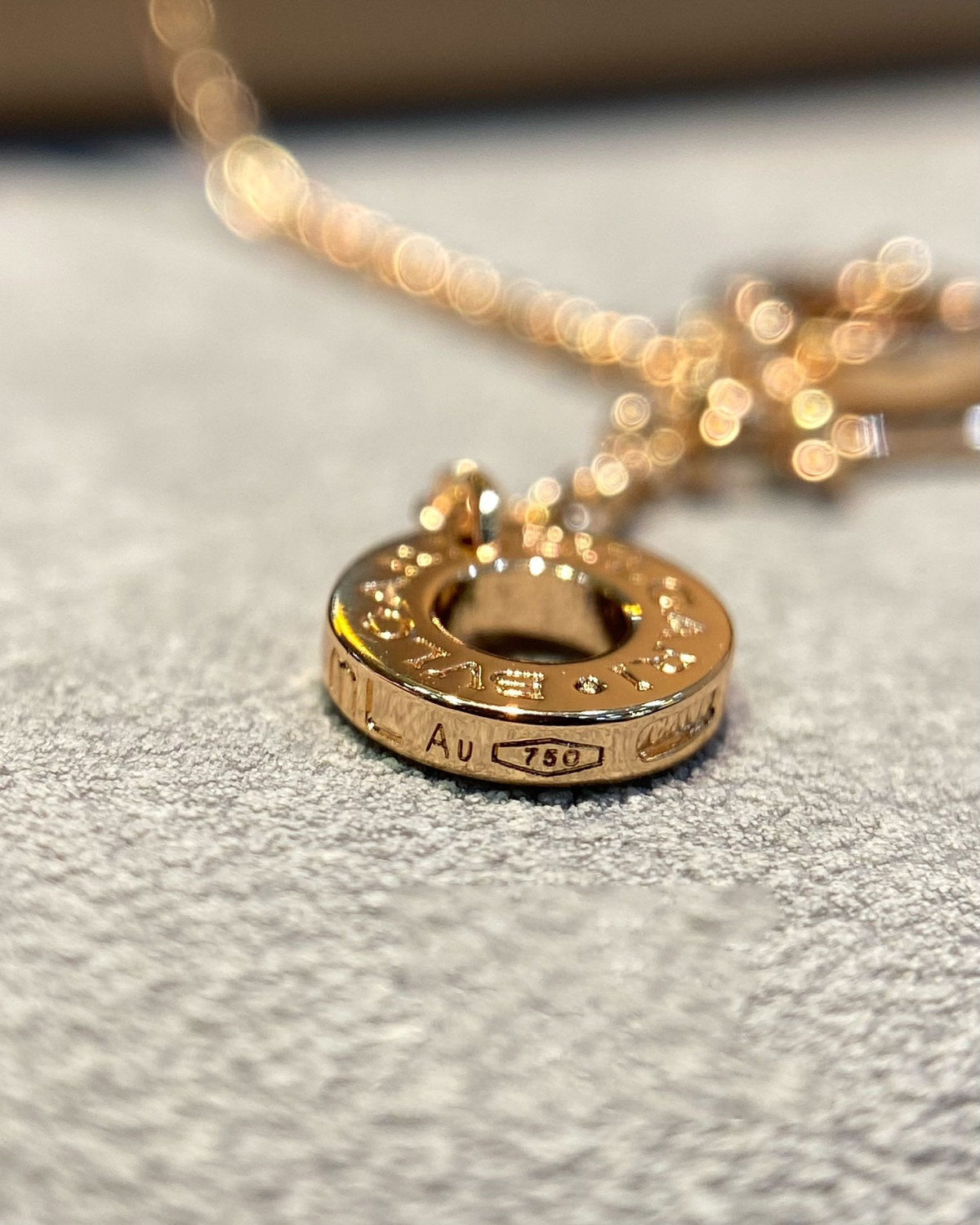 [Lume Jewelry]DREAM MALACHITE DIAMOND PAVED PINK GOLD NECKLACE