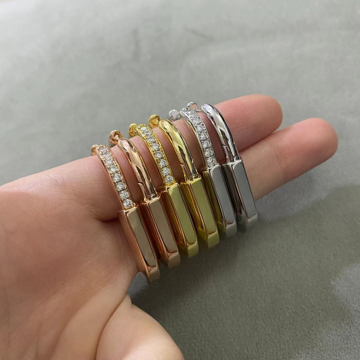 [Lume Jewelry]LOCK MEDIUM DIAMNOND EARRINGS