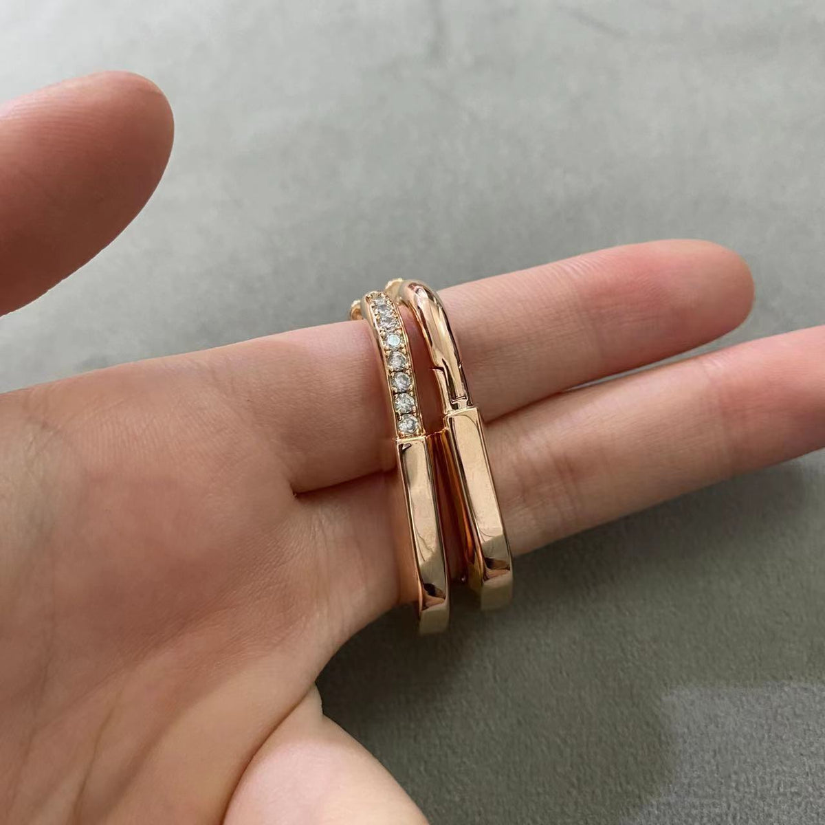 [Lume Jewelry]LOCK MEDIUM DIAMNOND EARRINGS