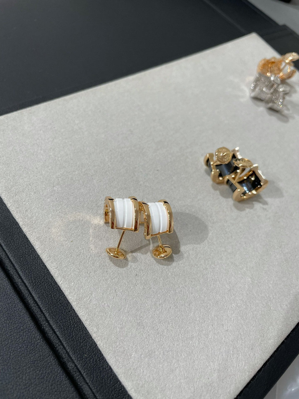 [Lume Jewelry]ZERO 1 PINK GOLD CERAMIC EARRINGS