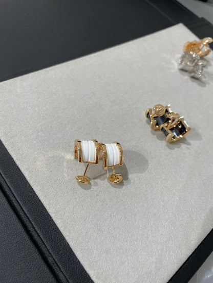 [Lume Jewelry]ZERO 1 PINK GOLD CERAMIC EARRINGS
