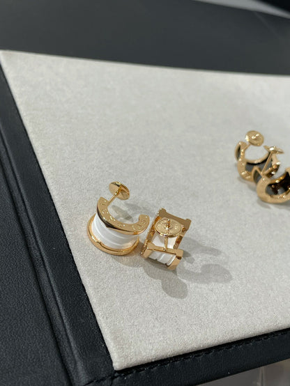 [Lume Jewelry]ZERO 1 PINK GOLD CERAMIC EARRINGS