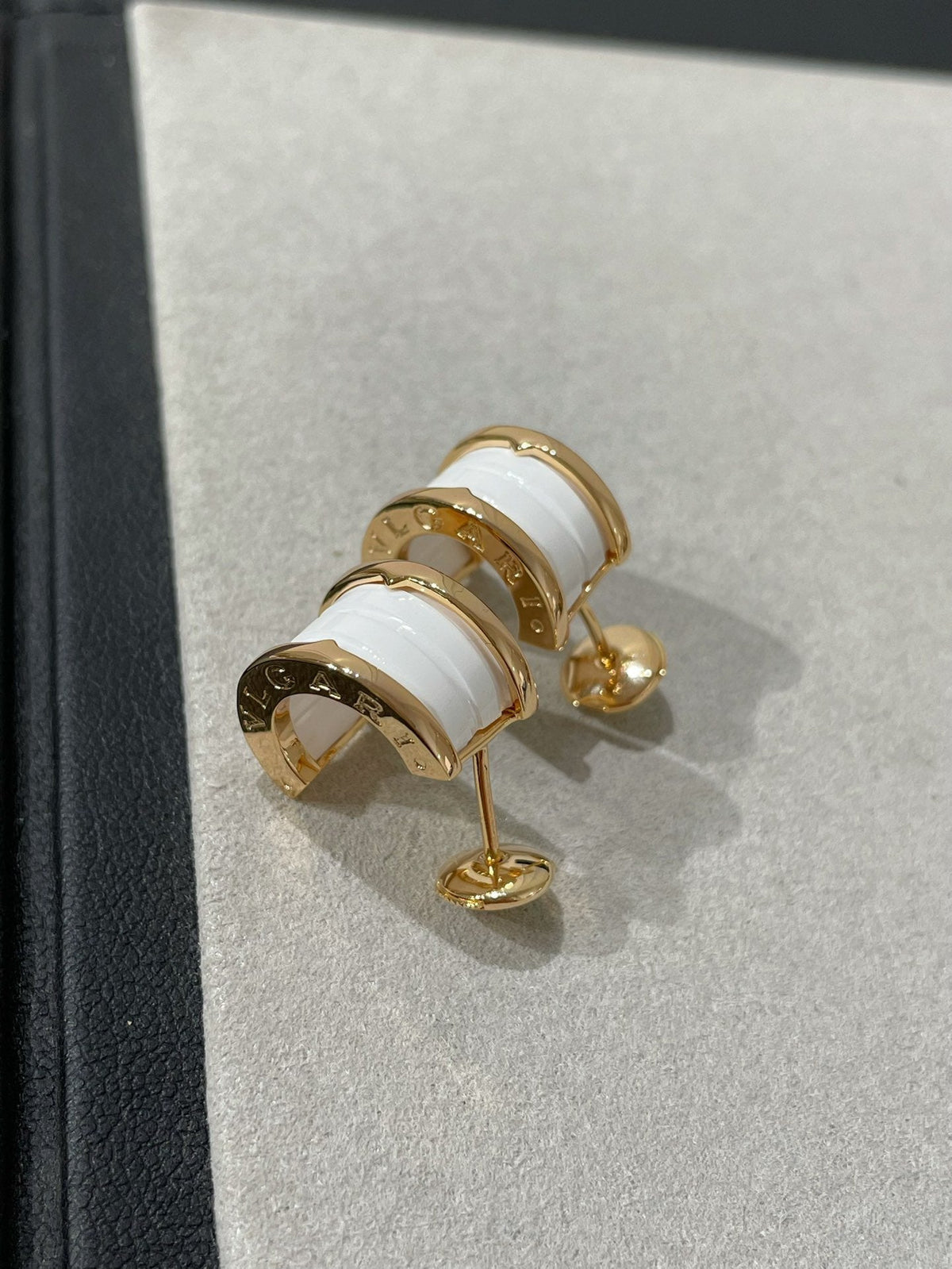 [Lume Jewelry]ZERO 1 PINK GOLD CERAMIC EARRINGS