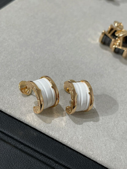 [Lume Jewelry]ZERO 1 PINK GOLD CERAMIC EARRINGS