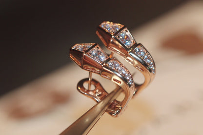 [Lume Jewelry]SERPENT PINK GOLD DIAMOND EARRINGS