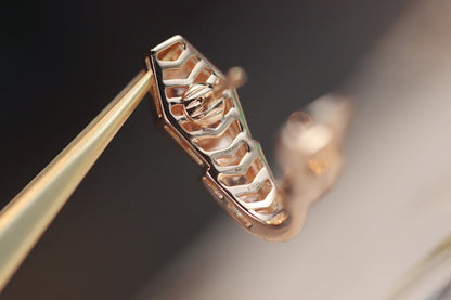 [Lume Jewelry]SERPENT PINK GOLD DIAMOND EARRINGS