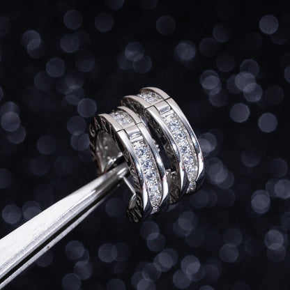 [Lume Jewelry]ZERO 1 MINI SILVER DIAMOND EARRINGS