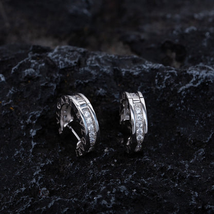 [Lume Jewelry]ZERO 1 MINI SILVER DIAMOND EARRINGS