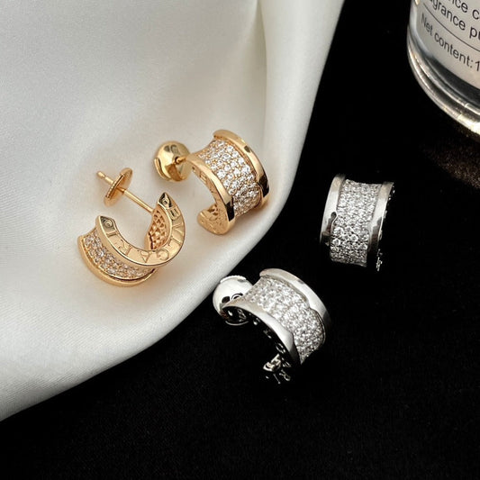 [Lume Jewelry]ZERO 1 DIAMOND PAVED EARRINGS