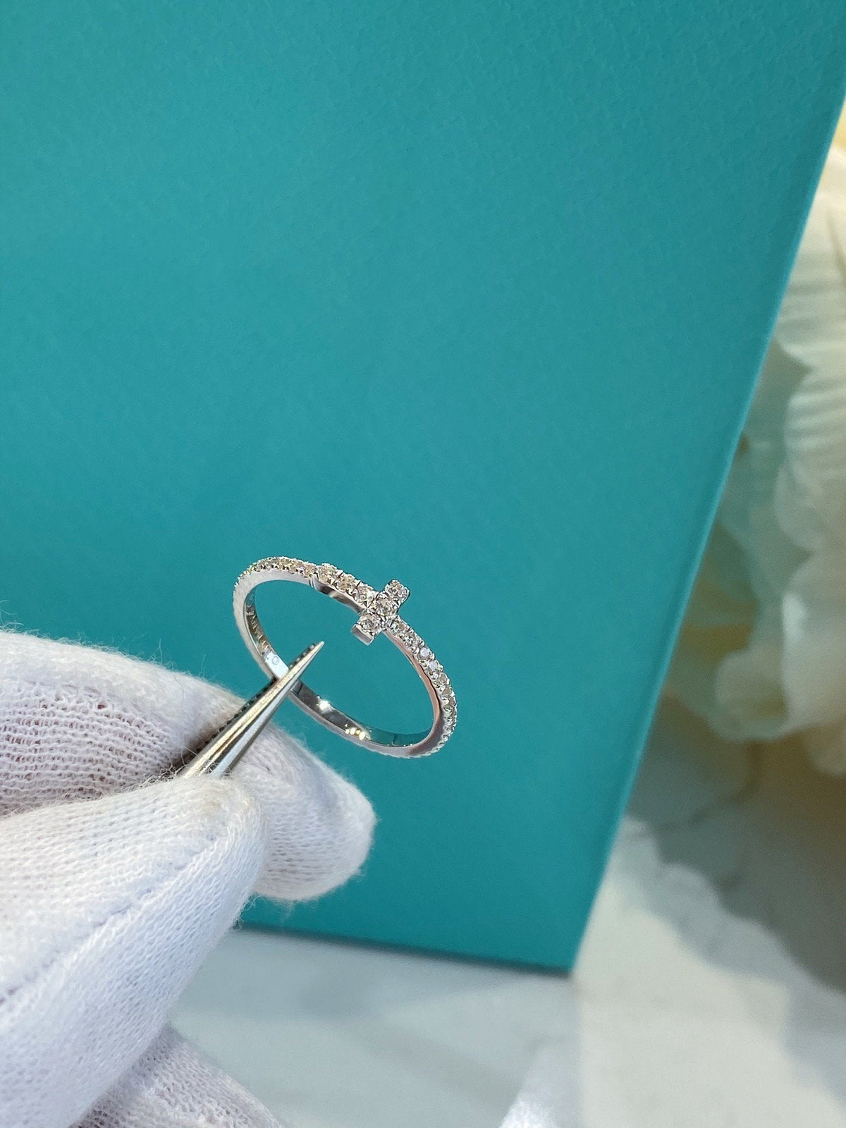 [Lume Jewelry]T SMALL RING DIAMOND SILVER