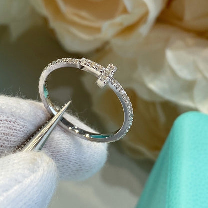[Lume Jewelry]T SMALL RING DIAMOND SILVER