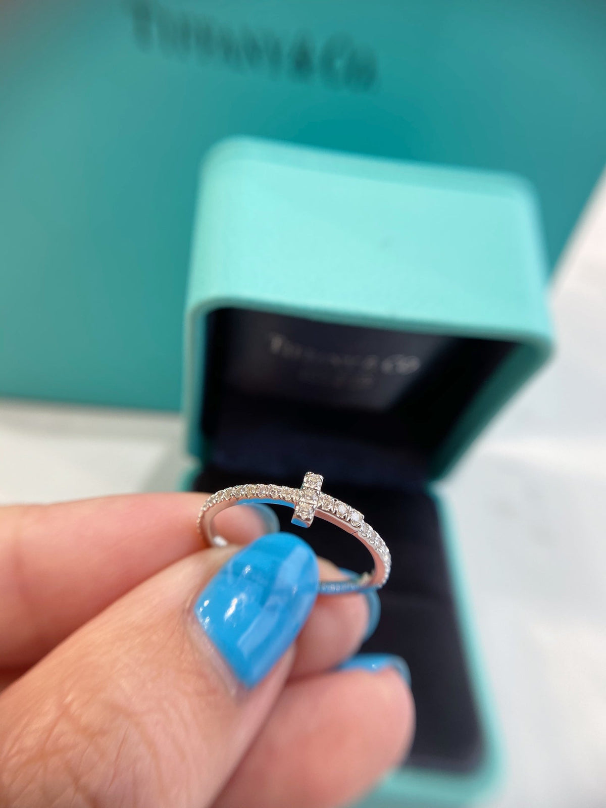 [Lume Jewelry]T SMALL RING DIAMOND SILVER