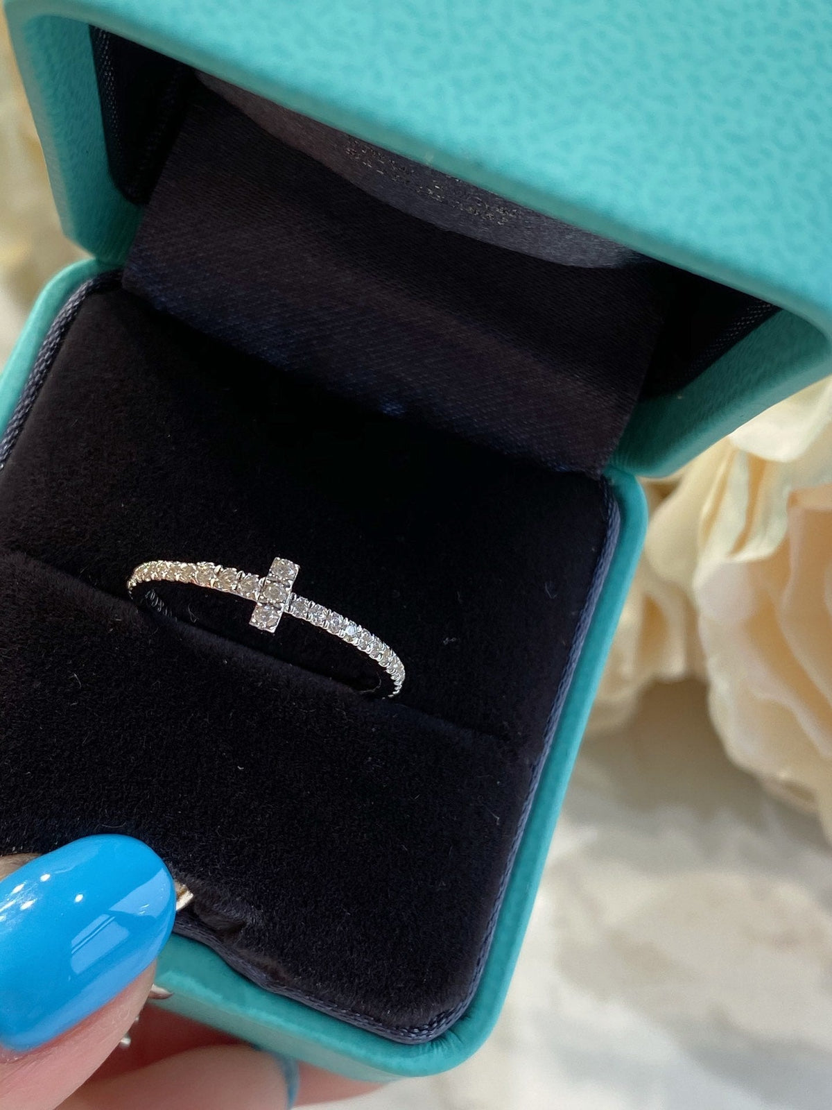 [Lume Jewelry]T SMALL RING DIAMOND SILVER