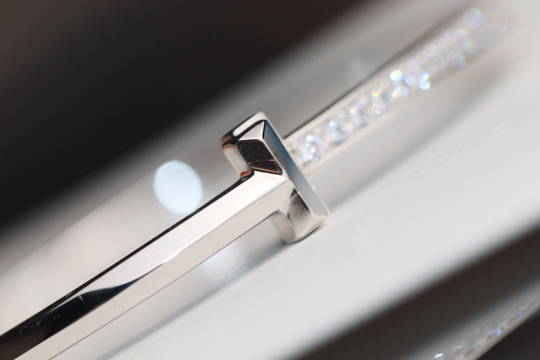 [Lume Jewelry]NARROW T1 HINGED BANGLE DIAMOND SILVER