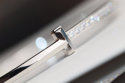 [Lume Jewelry]NARROW T1 HINGED BANGLE DIAMOND SILVER