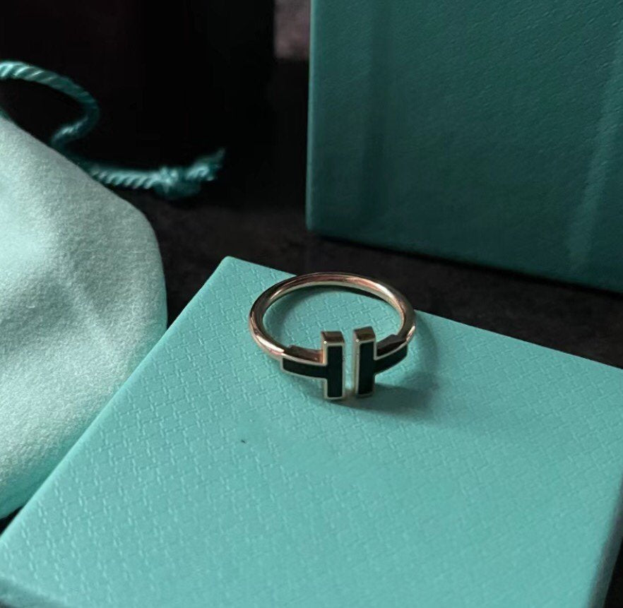 [Lume Jewelry]T SMALL ONYX PINK GOLD RING