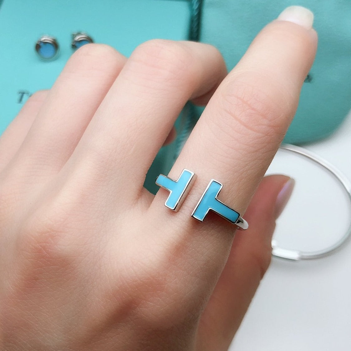 [Lume Jewelry]T SMALL TURQUOISE SILVER RING