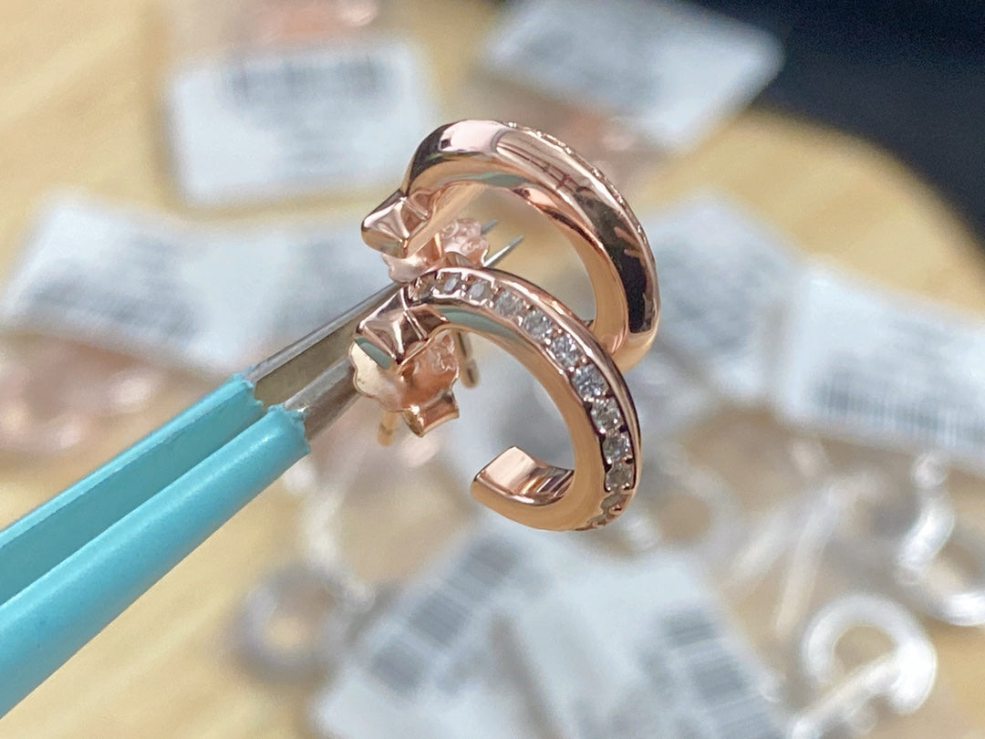 [Lume Jewelry]T1 HOOP DIAMOND EARRINGS